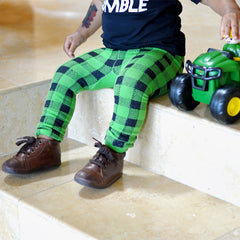 DOODLE PANTS Green Tractor Leggings<BR/>綠色推土機緊身褲