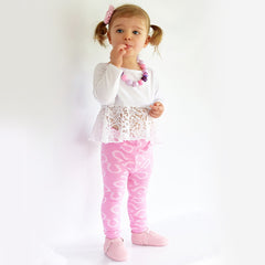 DOODLE PANTS Pink Horse Cotton Leggings<BR/>粉紅小馬緊身褲 - Shark Tank Taiwan 歐美時尚生活網