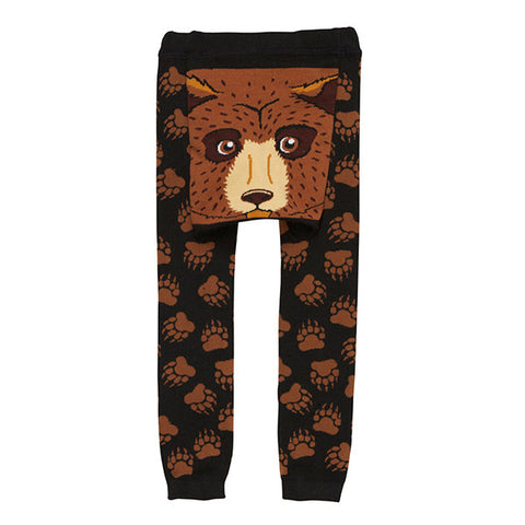 DOODLE PANTS Brown Bear Face Leggings<BR/>棕熊大臉緊身褲