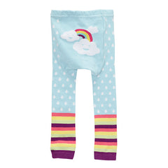 DOODLE PANTS Blue Rainbow Leggings<BR/>彩虹緊身褲
