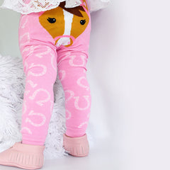 DOODLE PANTS Pink Horse Cotton Leggings<BR/>粉紅小馬緊身褲