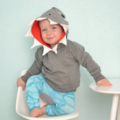 DOODLE PANTS Shark Hoodie<BR/>鯊魚造型帽 T