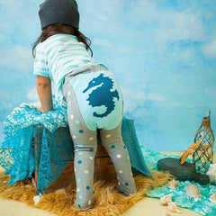 DOODLE PANTS Gray Dot Seahorse Leggings<BR/>灰點點海馬緊身褲 - Shark Tank Taiwan 歐美時尚生活網