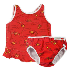 IMSEVIMSE<br/>紅色小魚泳衣褲組