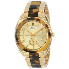 ESQ - Origin Gold-tone Dial Gold-tone Steel Tortoise Acetate Ladies Watch - Shark Tank Taiwan 