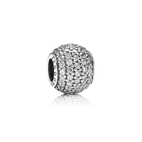 PANDORA Silver and Clear Pav Cubic Zirconia Ball Charm