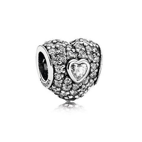 PANDORA In My Heart Charm with CZ