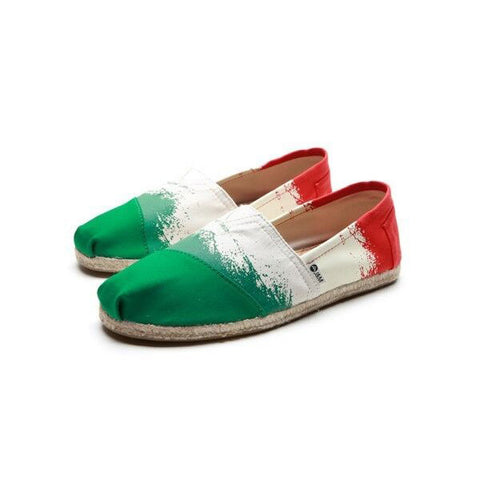 JOY & MARIO<BR/>噴濺塗鴉麻邊造型平底鞋