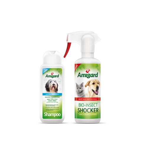 AMIGARD Spot-On Shampoo+Bio-Insect Shocker<br/>安美佳天然驅蚤洗劑 + 噴劑 - 合購優惠組 (犬貓適用)