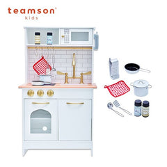 TEAMSON<BR/>波士頓小廚師經典白金廚房(附8件配件)-白金款