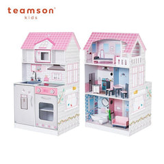 TEAMSON<BR/>艾芮兒奇境2合1木製娃娃屋廚房組