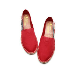 JOY & MARIO<BR/>立體星星美國國旗草編鞋 - 紅