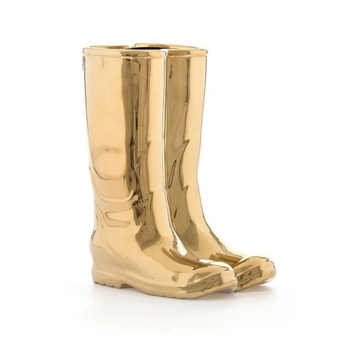 SELETTI Limited Edition Gold Porcelain Rain<BR/>靴子傘桶