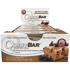 QUEST Protein Bars - Chocolate Chip Cookie Dough<BR/>高蛋白營養棒 - 巧克力曲奇 (12入)