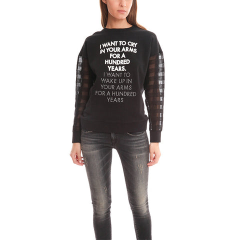 Embroidered Sweater<br/>黑色網格毛衣