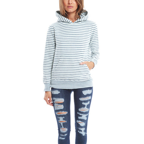 Indigo Border Sweatshirt<br/>橫條帽 Tee