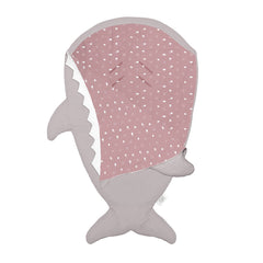 BABY BITES<br/>純棉手作嬰幼兒睡袋 卡其灰 - 粉底朵朵雲 (標準版) - Shark Tank Taiwan 