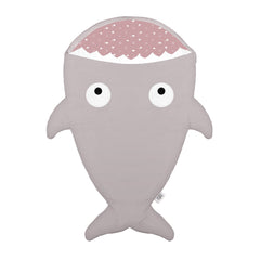 BABY BITES<br/>純棉手作嬰幼兒睡袋 卡其灰 - 粉底朵朵雲 (標準版) - Shark Tank Taiwan 