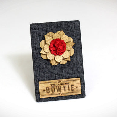 THE TWO GUYS BOW TIE Lapel Flower - Hartford<br/>手工木製胸花 - 哈特福德 - Shark Tank Taiwan 
