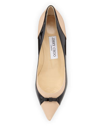 Jimmy Choo - Iguana Pointy Combo Bow Pump - Shark Tank Taiwan 歐美時尚生活網