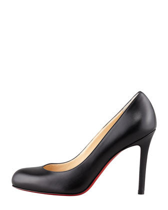 Christian Louboutin - Simple Round-Toe Kidskin Red Sole Pump, Black - Shark Tank Taiwan 歐美時尚生活網