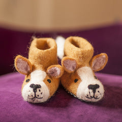 SEW HEART FELT Prince the Corgi Children's Slippers</br>放牧小羊羊毛氈鞋 - 柯基犬 (童鞋) - Shark Tank Taiwan 