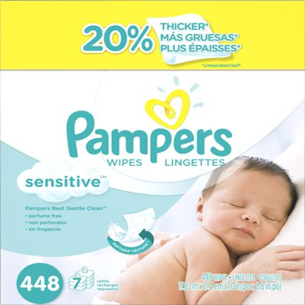 Pampers Sensitive Baby Wipes Refill - 448ct 增厚濕紙巾 - Shark Tank Taiwan 歐美時尚生活網
