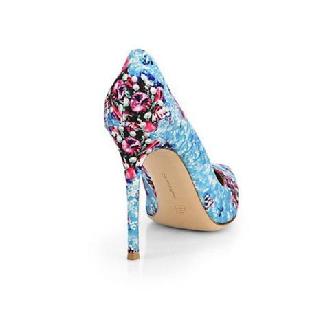 Mary Katrantzou Satin Floral-Print Pumps - Shark Tank Taiwan 