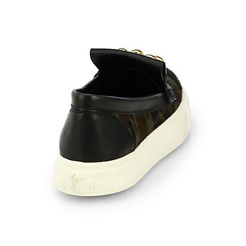 Giuseppe Zanotti - Camo & Gold Chain Slip-On Sneakers - Shark Tank Taiwan 
