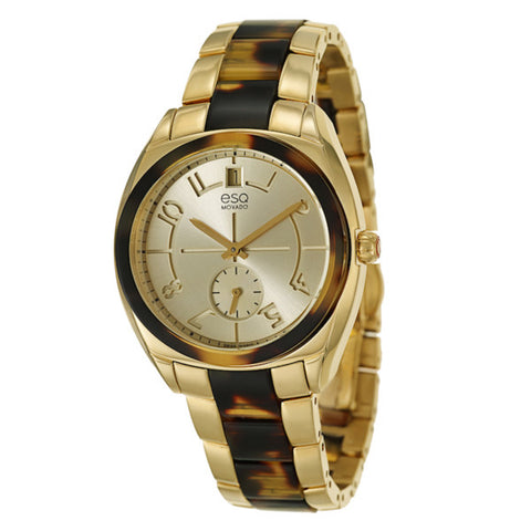 ESQ - Origin Gold-tone Dial Gold-tone Steel Tortoise Acetate Ladies Watch - Shark Tank Taiwan 