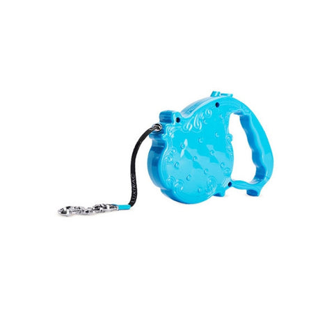 Chrome Bones - Luxtrac Noir Classic Retractable Leash / Turquoise - Shark Tank Taiwan 
