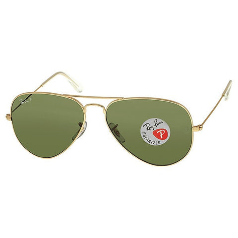 Ray Ban Large Aviator Polarized Arista Green Lens Sunglasses