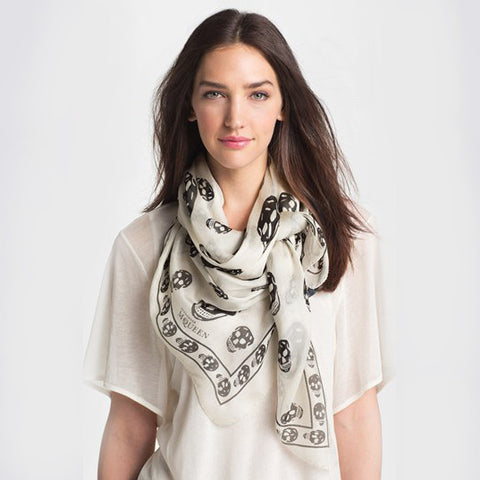 Alexander McQueen - Classic Skull Silk Chiffon Scarf - Shark Tank Taiwan 