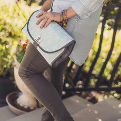 SNOOFYBEE Clean Hands Changing Pad<br/>三合一攜帶式嬰兒折疊尿布墊 - 薄荷綠白點