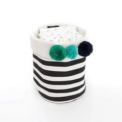 MARA MEA<BR/>多功能收納小籃 - 絨球條紋款
