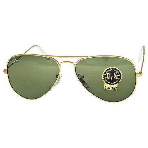 Ray Ban - Aviator Large Metal Frame Arista/Green Sunglasses RB3025 L0205 (32% off)
