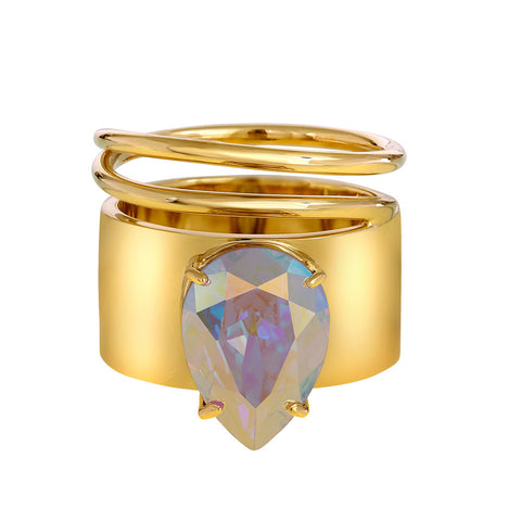 Lightening Bug - Ring - Gold with Multicolor