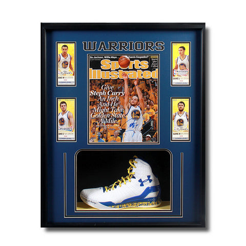 NBA Stephen Curry UA Autographed Shoe + SI MVP Autographed Photo<br/>史蒂芬·柯瑞簽名球鞋 + 簽名照